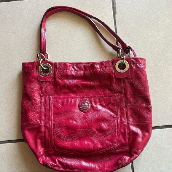 Coach Pink Leather Shoulder Bag - Picture 1 of 7